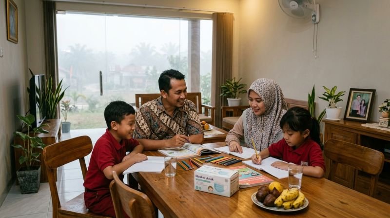 Mendampingi Anak Belajar di Tengah Kabut Asap: Panduan Praktis bagi Orang Tua di Desa Sungai Kuning