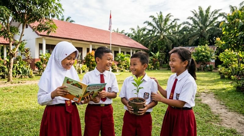 Merawat Kebhinekaan: Akulturasi Budaya dalam Karakter Siswa SD Negeri 008 Sungai Kuning