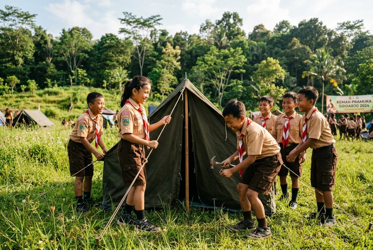 Kegiatan Perkemahan Sabtu Minggu (Persami) Pramuka Penggalang